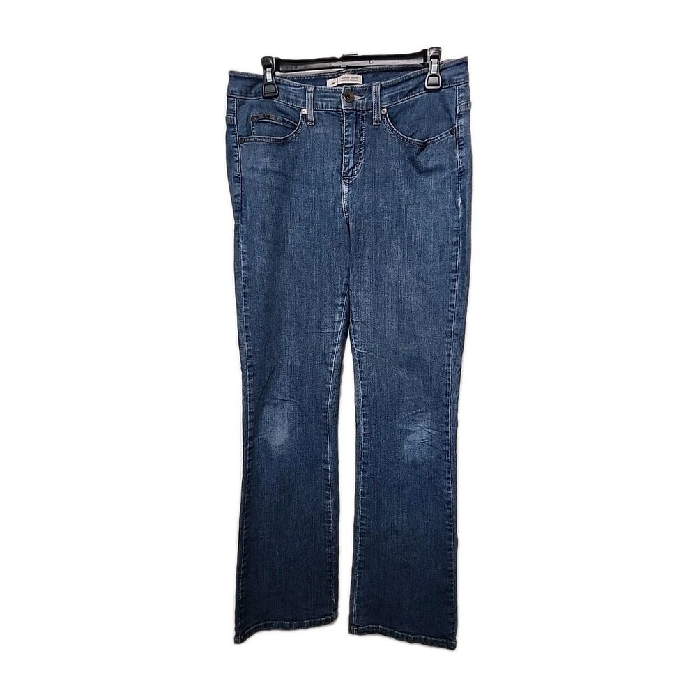 Lee Slender Secret Lower On The Waist Bootcut Denim Blue Jeans Womens 8 Med
